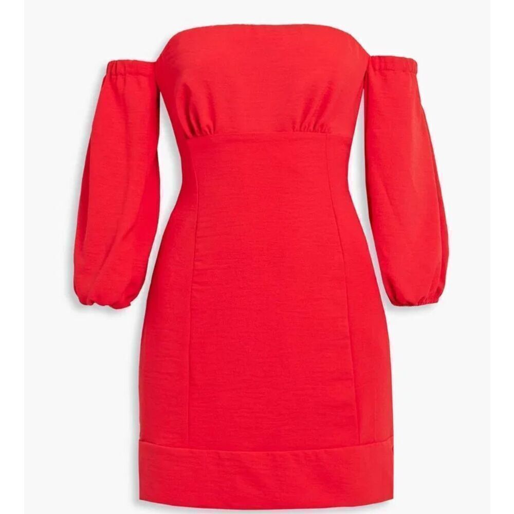 Mercia Off-The-Shoulder Textured Crepe Mini Dress / Cover Up / Sun drees